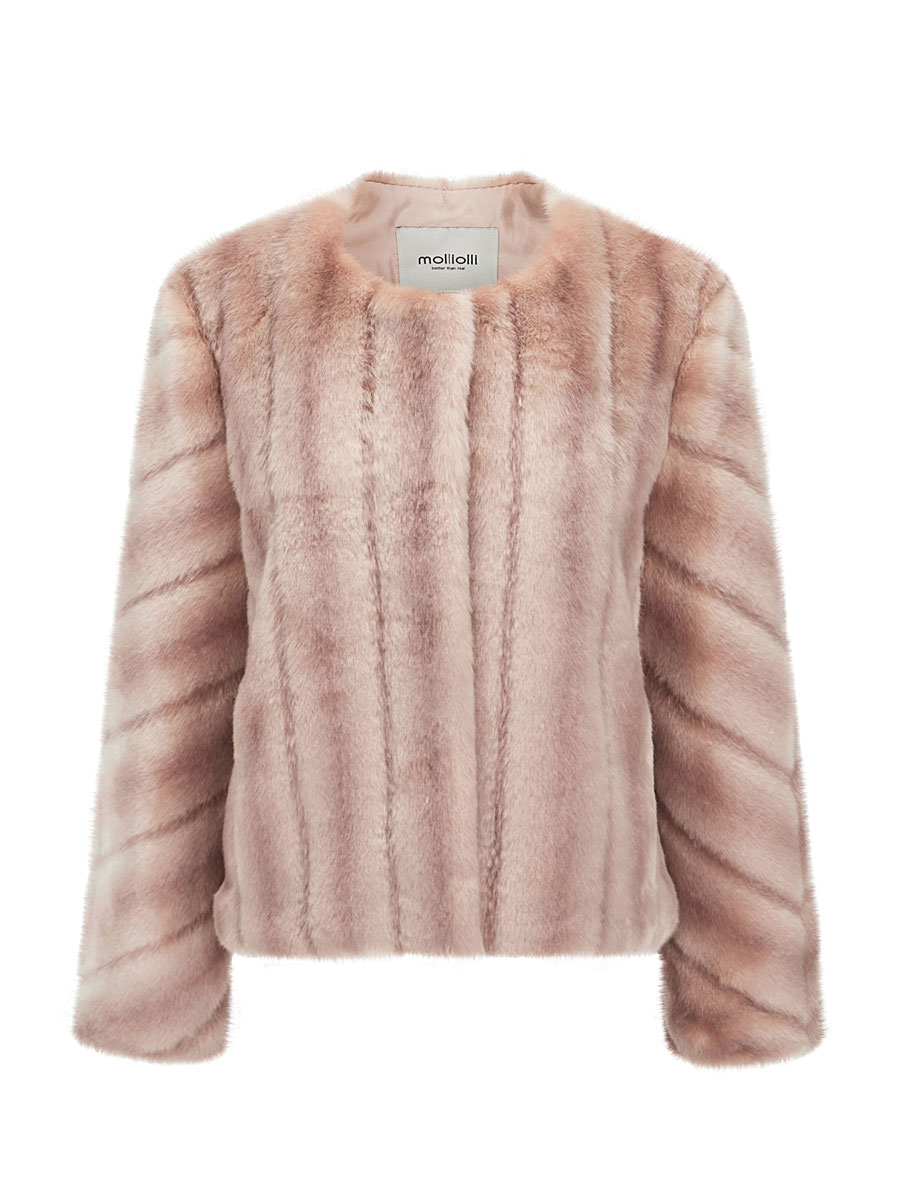 PRELUDE crop fur jacket  [pink]