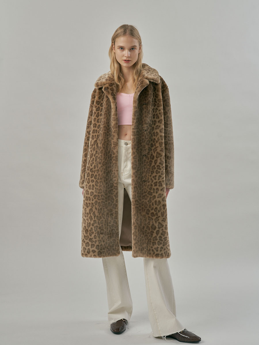 Molliolli Penny21 Eco Fur Coat [Leopard]