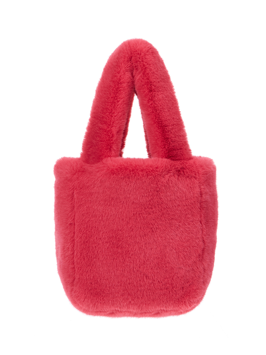 COYA RABBIT fur tote bag [hot pink]